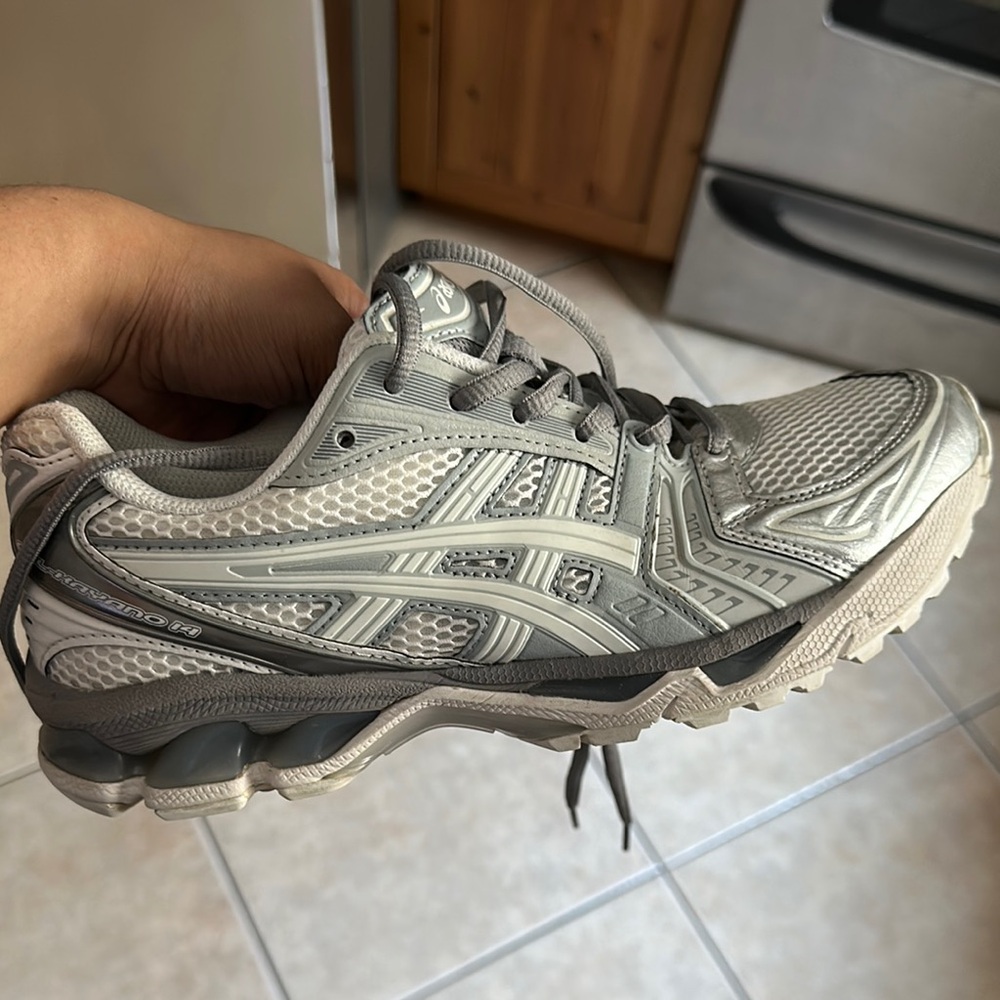 Asics White and Gray Running Shoes